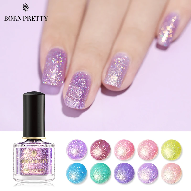 Блестящий лак для ногтей BORN PRETTY быстросохнущая Лазерная Голография дизайна с