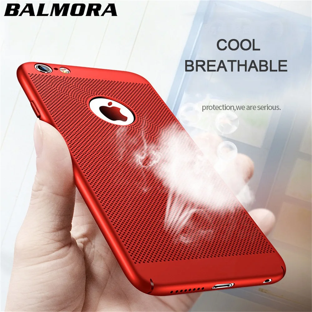 BALMORA теплоотвод защитный чехол для iPhone X 6 6s plus 5 5S PC жесткие полые чехлы телефонов 7
