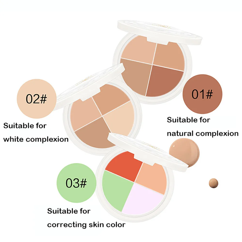 4-color Face Makeup Concealer Foundation Palette Cream Moisturizing Beauty Tool Professional jl0322 | Красота и здоровье
