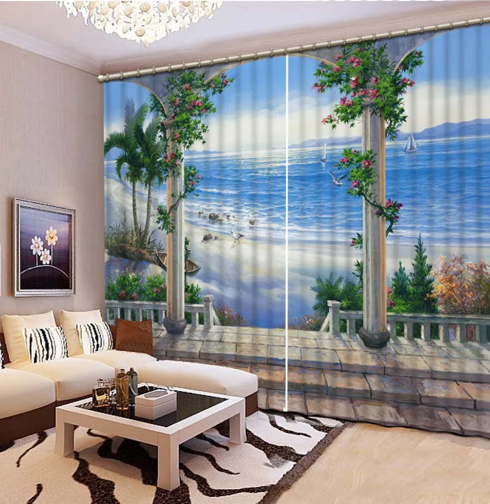 

D Curtain Printing Blockout Polyester Chinese scenic curtains