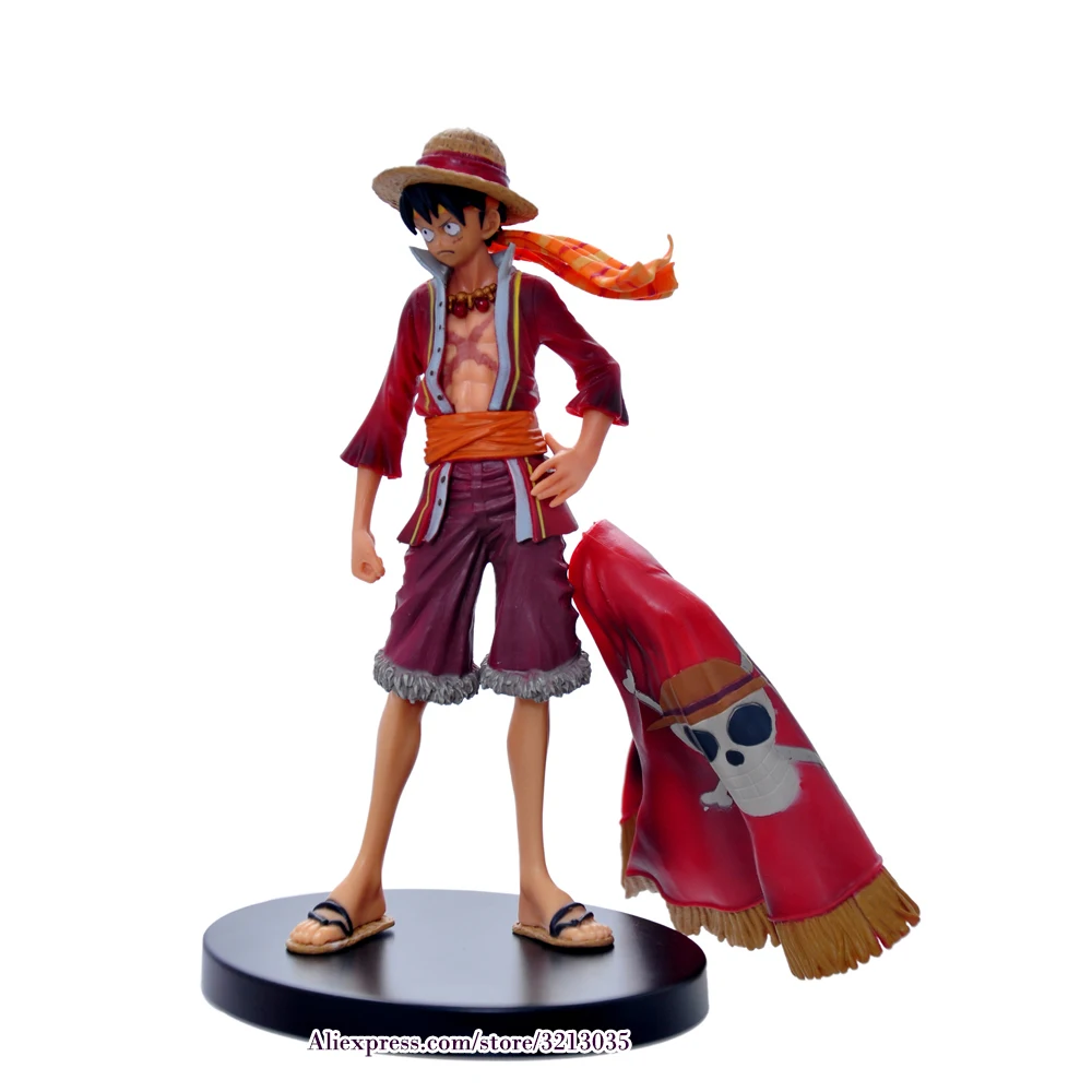 Аниме One Piece Monkey D Luffy The Ultimate King Ver. ПВХ Фигурки с красной накидкой Juguetes OP