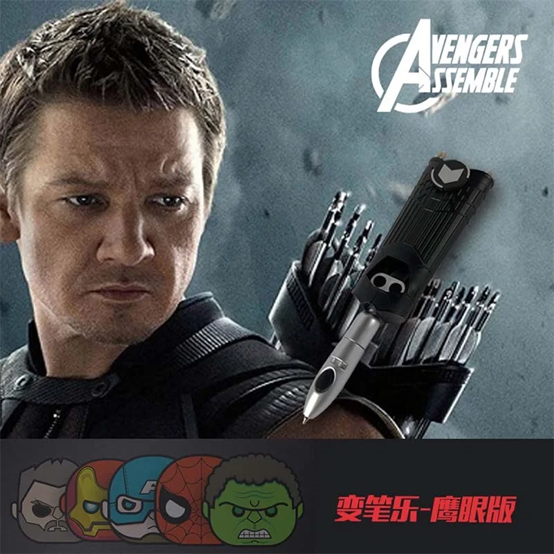 Hawkeye Avengers: Endgame Adjustable Ballpoint Pen Write Captain America Hawkeye IronMan Tony Stark Cosplay Prop Toy Students Gift - Цвет: Hawkeye