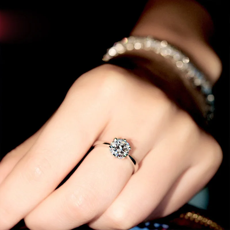 Обручальные кольца для женщин серебряного цвета Bague Bijoux Femme обручальное кольцо