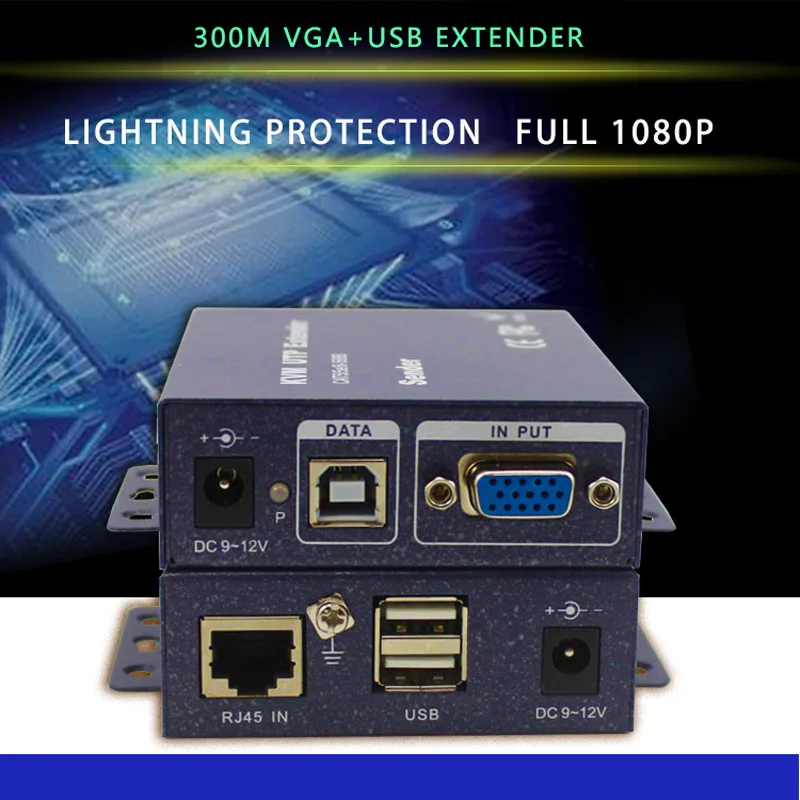 1080P 300 м VGA KVM UTP удлинитель с usb портом для DVR USB над cat5 cat6|KVM-переключатели| |