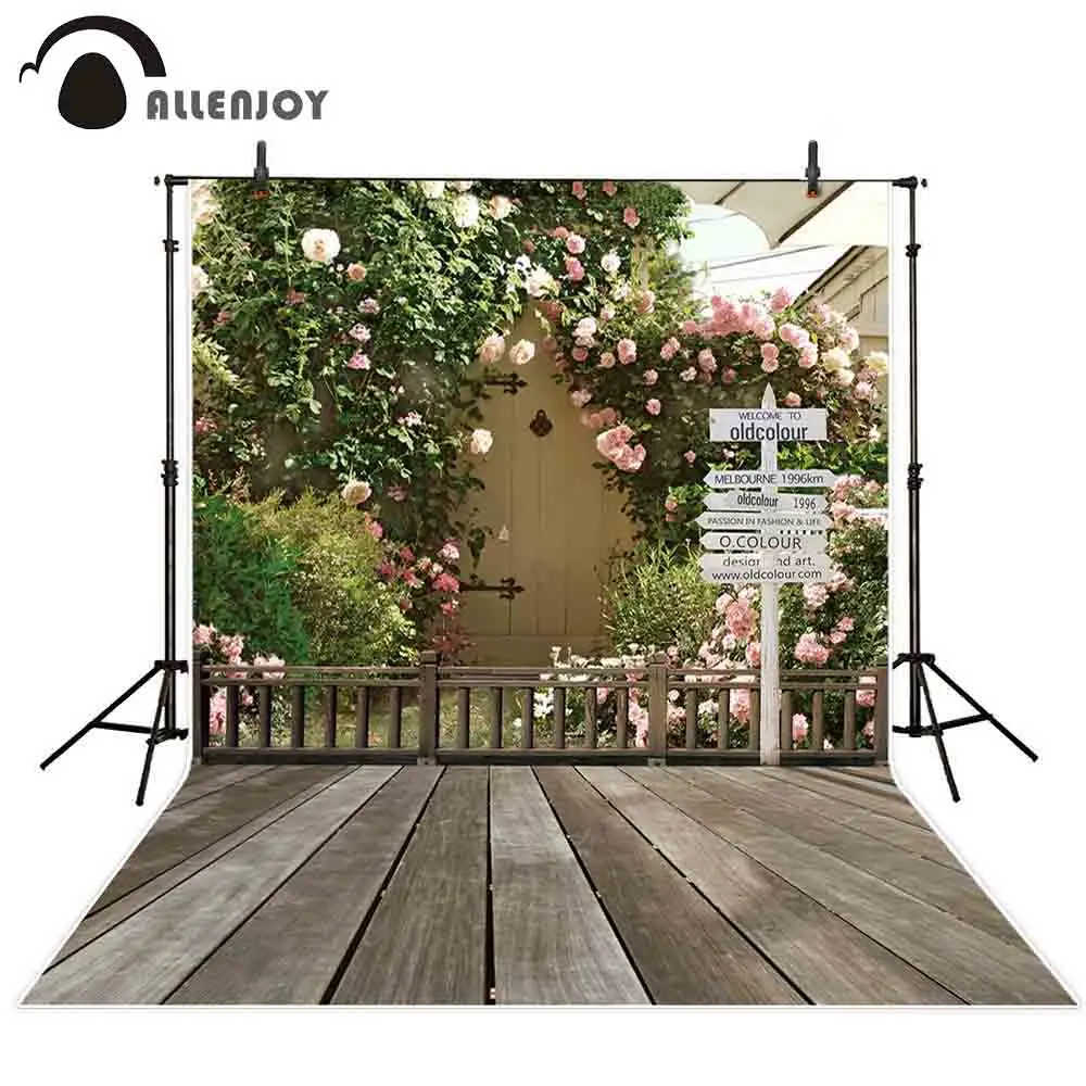

Allenjoy весенний фон для фотосъемки с розами и цветами, персонализированная фотосессия, свадебное украшение, Фотофон из винила