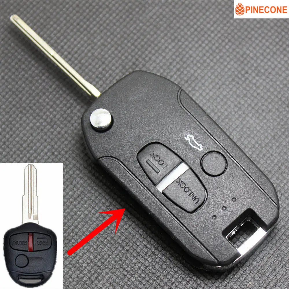 3 Buttons MIT11 PINECONE брелок для MITSUBISHI ASX GRANDIS LANCER для Outlander, Pajero SPORT Car 2/3 кнопки Uncut MIT8/MIT11 смарт-ключ чехол Fob - Цвет: 3 Buttons MIT11