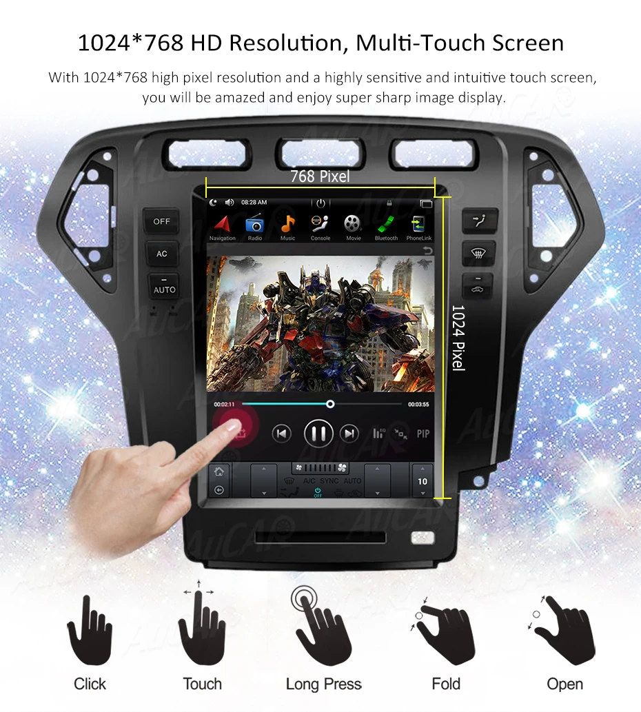 Tesla style 10," для Ford Mondeo 2007-2010 автомобильный радиоприемник 2 DIN Android 8,1 Кассетный плеер 1 din мультимедийный стерео ips HDMI AHD BT