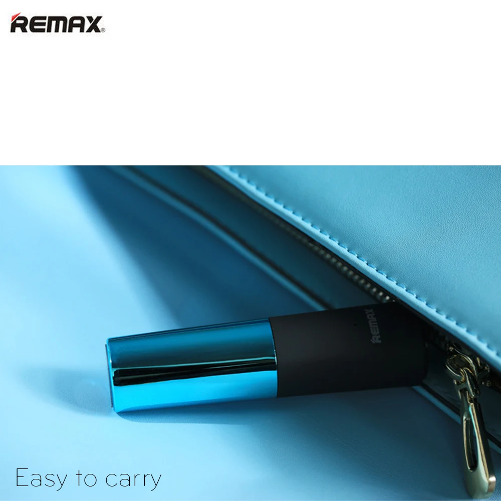 Портативный внешний аккумулятор REMAX 2400 мАч с мини помадой универсальный модный
