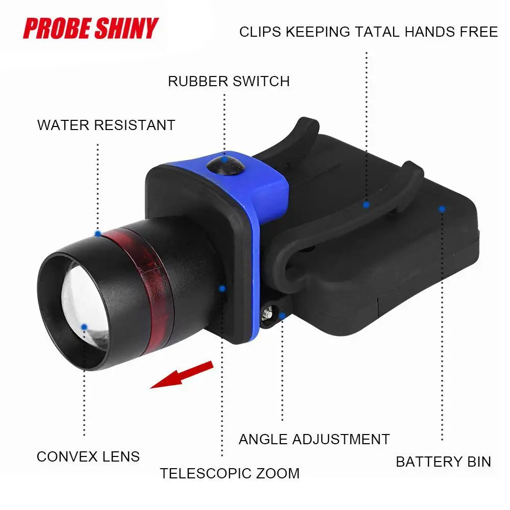 3 режима цоколь светильник светодиодный налобный фонарь водонепроницаемый