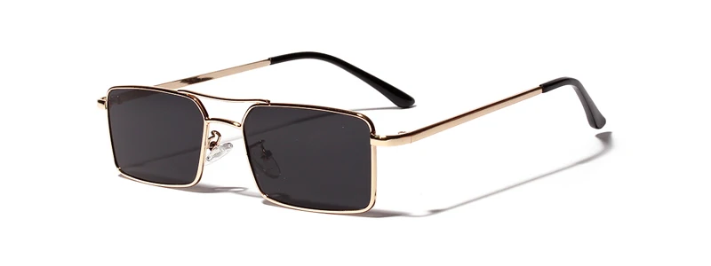 gold with black Peekaboo, золотистые прямоугольные солнцезащитные очки, мужские,, металлическая оправа, мужские, Ретро стиль, маленькие квадратные солнцезащитные очки для женщин, Ретро стиль, uv400, прозрачные линзы - Цвет линз: gold with black