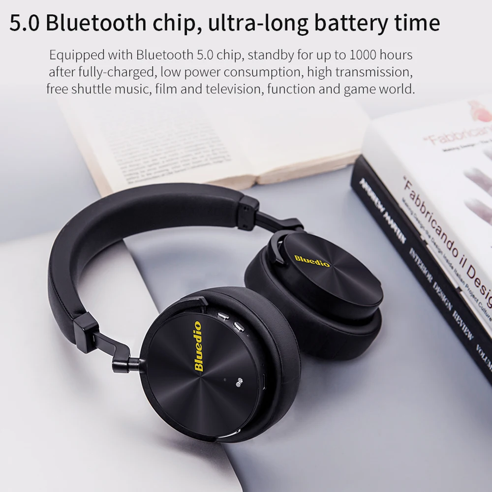 Беспроводные Bluetooth наушники T5 с глубоким активным шумоподавлением