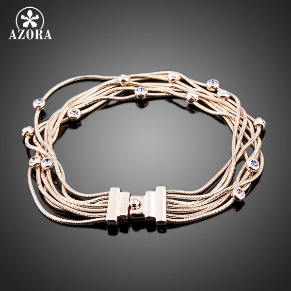 AZORA Seven Coil розовое золото Stellux Австрийский Кристалл Ювелирные Браслеты TS0026