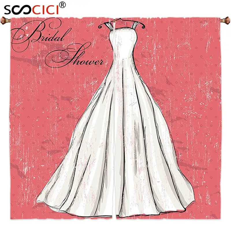 Шторы на окна 2 панели украшения для невесты и душа розовый гранж фон свадебное