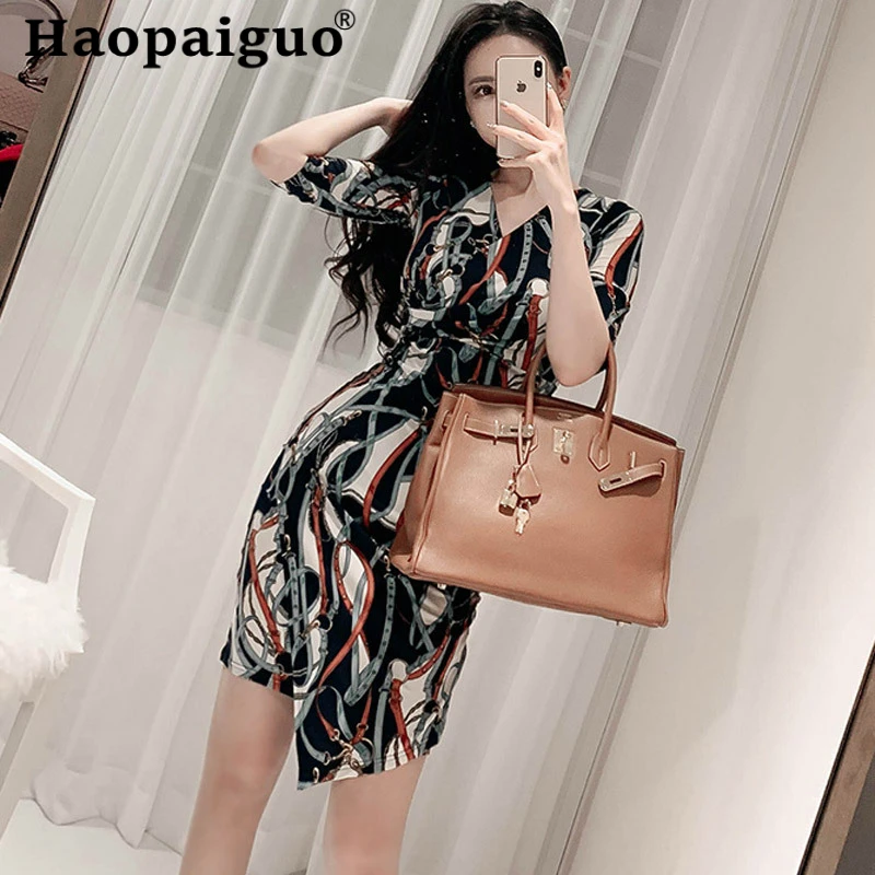 

Plus Size Asymmetrical Print Streetwear Ladies Dress Corset Korean Wrap Dress Women Half Sleeve Vetement Femme 2019 Summer Dress