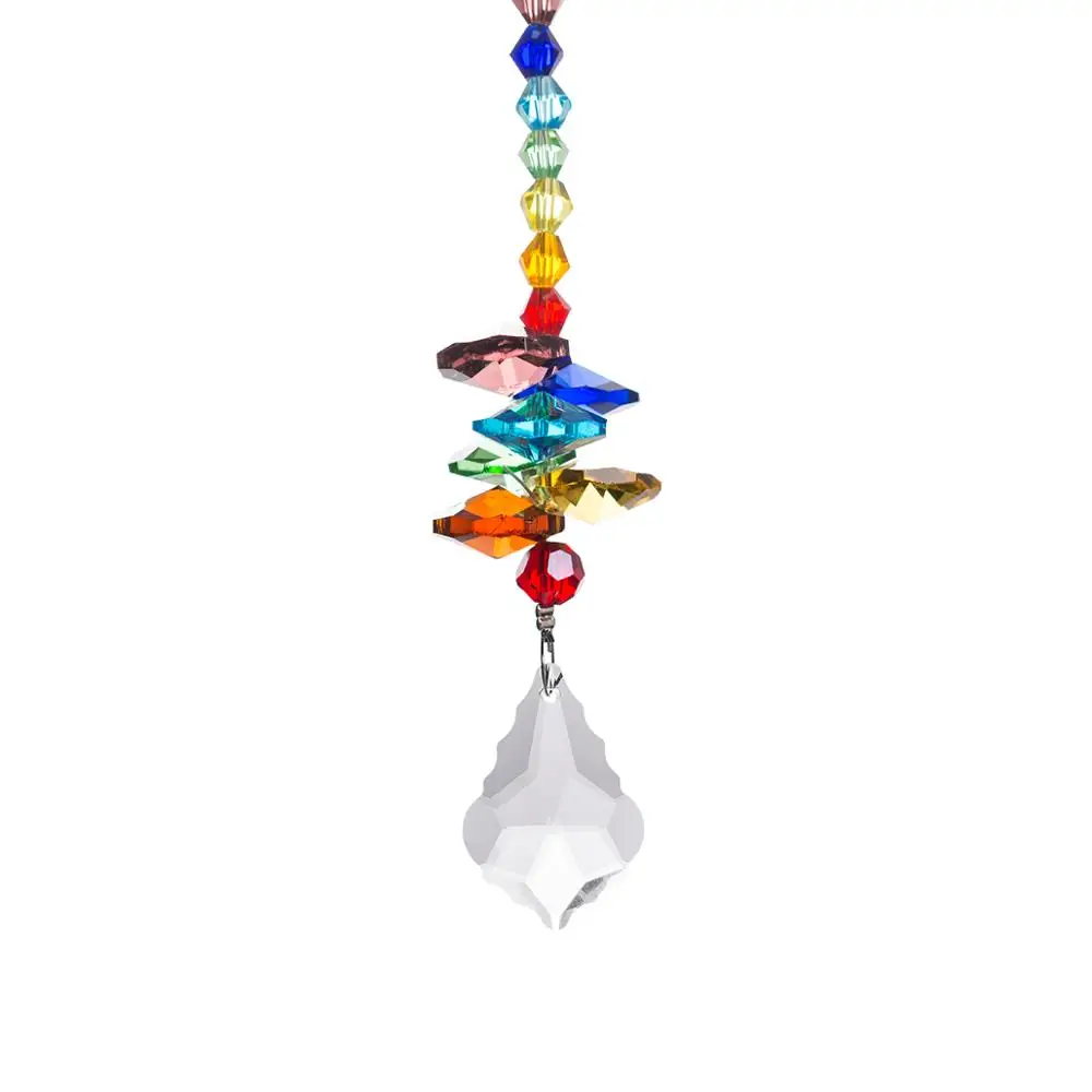 Чакра Красочные освещение Suncatcher Хрустальная подвеска-шар Подвесная на окно автомобиля зеркало заднего вида призмы Свадебные украшения - Цвет: Style two 1pc