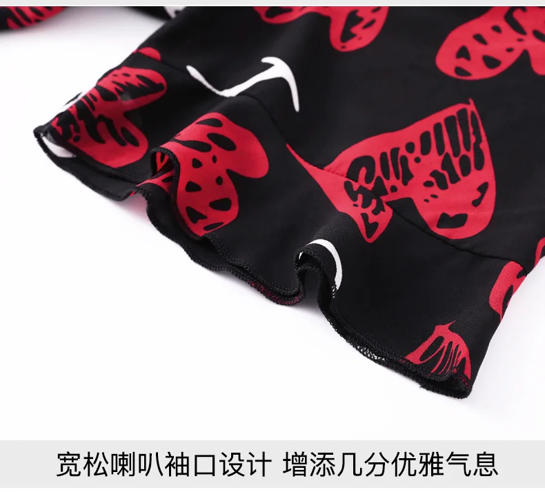TUHAO женский Принт красное сердце шифоновые платья летнего размера плюс 10XL 9XL 8XL элегантные офисные женские вечерние платья Femme MS07