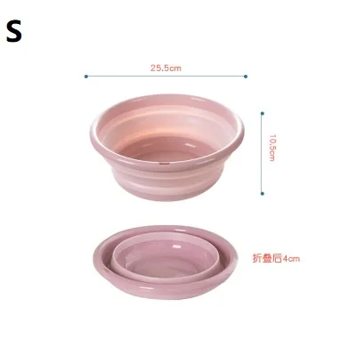 Pink S 25.5x10.5cm 3 шт Открытый складной умывальник складной контейнер ведро Портативный умывальник складной силиконовый умывальник инструменты для очистки на открытом воздухе - Цвет: Pink S 25.5x10.5cm