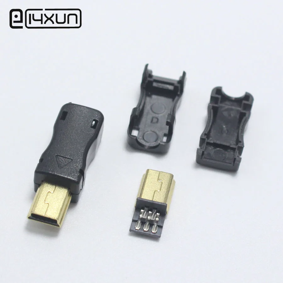 1 шт. DIY Mini Type B USB 5Pin сварочный Тип Штекерный разъем 3 в позолоченный адаптер для