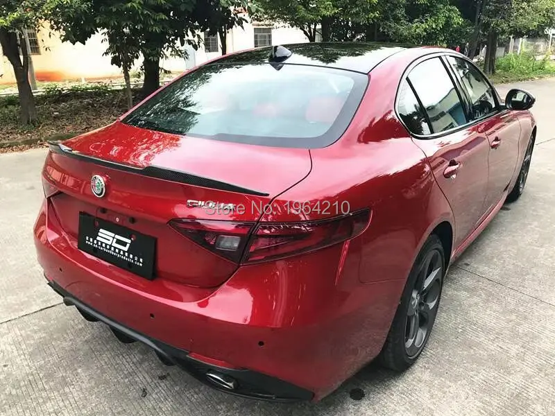 Для Alfa Romeo Giulia 2017 2018 высокое качество карбоновое волокно внешний задний спойлер