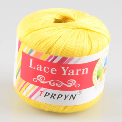 TPRPYN 1 шт. = 50 г кружевная пряжа хлопок чесаная пряжа для ручного вязания тонкая мягкая Органическая пряжа краситель цветная цифра 5 - Цвет: 05 duck yellow