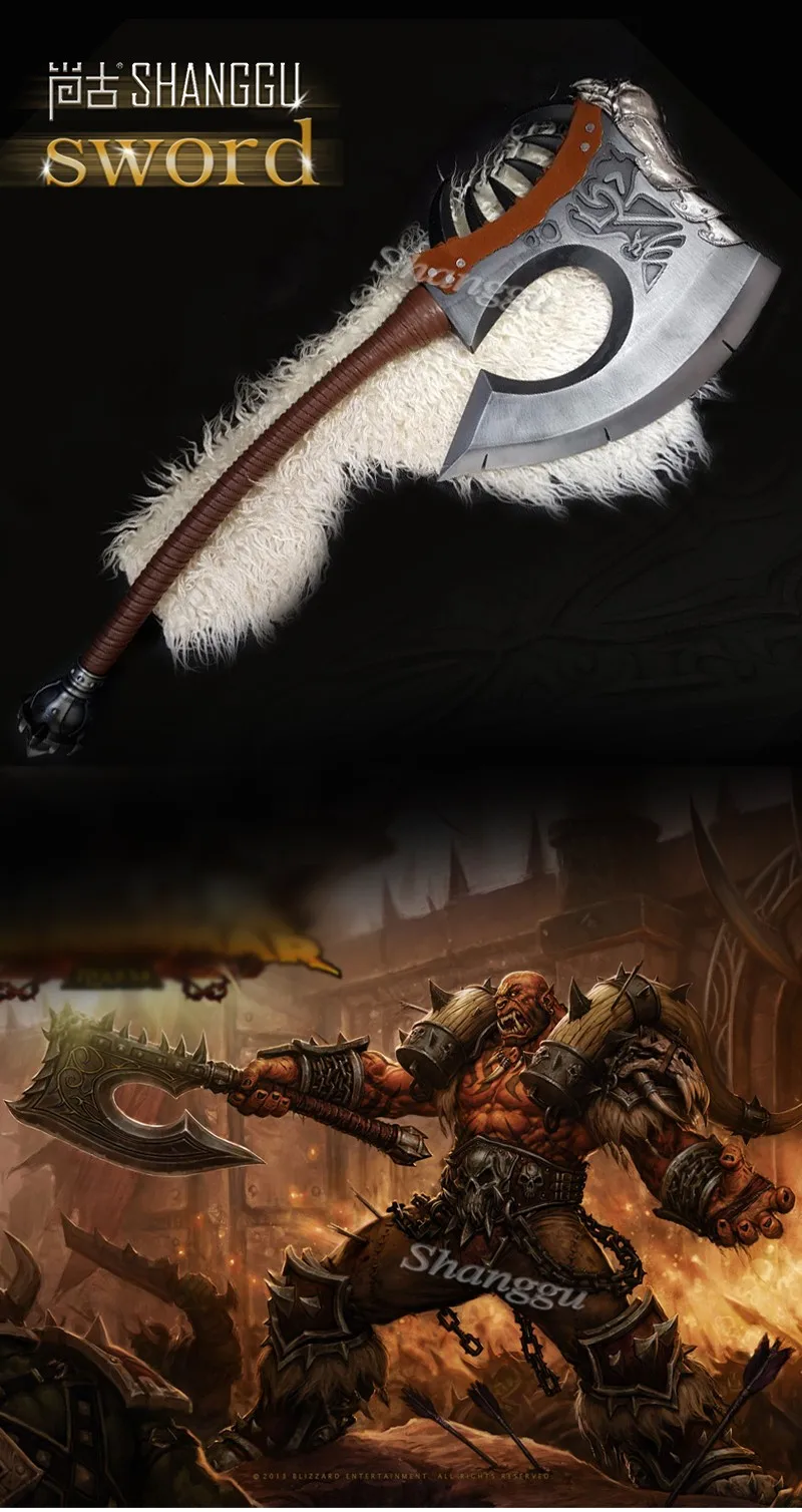 Мир Warcraf гром адский крик Gorehowl племенные воины Warsong клан ревет крови Tomahawk меч