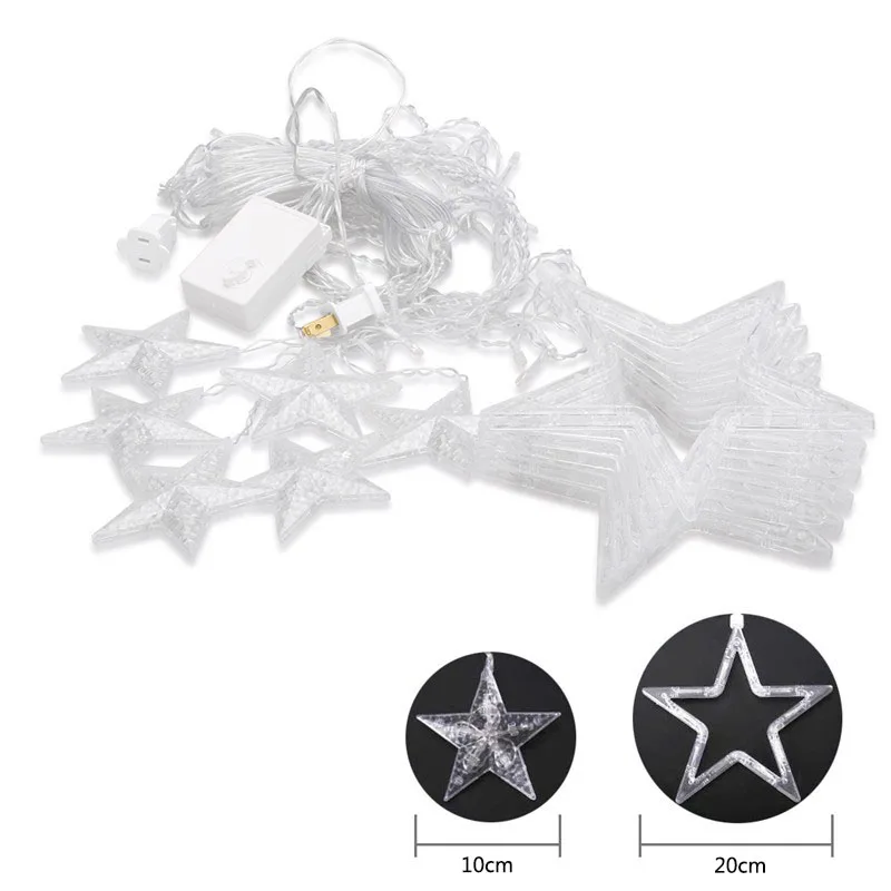 Christmas Lights 110V/220V Luces led decoracion Guirlande lumineuse with 8 play model fairy lights Star Curtain LED String Light | Лампы и