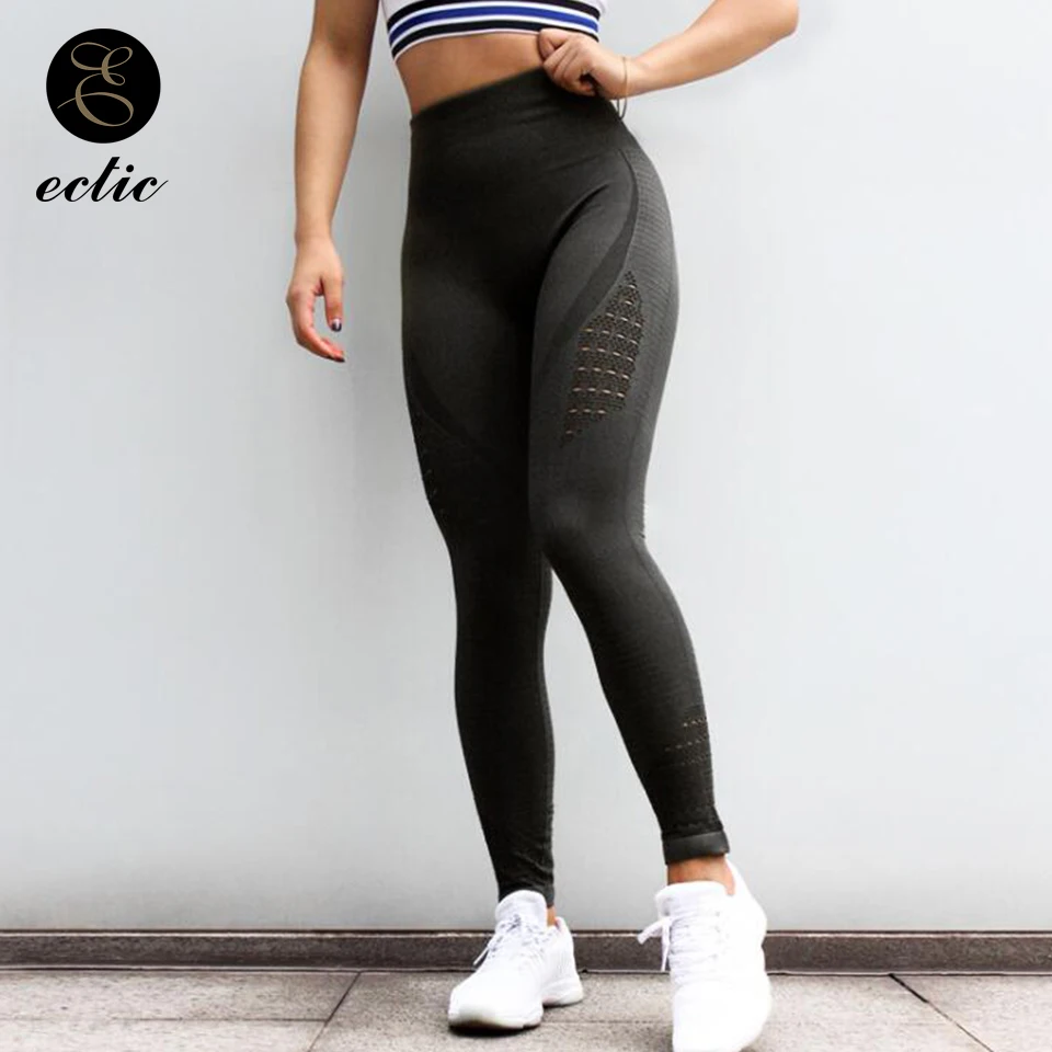 Seamless Workout Leggings Calzas Deportivas Mujer Fitness High Waist Elastic Hole Hollow Out Leggings Women Quick Dry Leggings