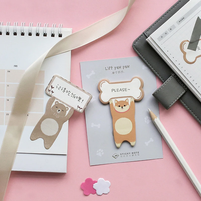 Kawaii милые Шиба ину панда кошка наклейка с медведем маркер Закладка блокнот палочка флаги Agenda Sticky Note школьные принадлежности sl1725