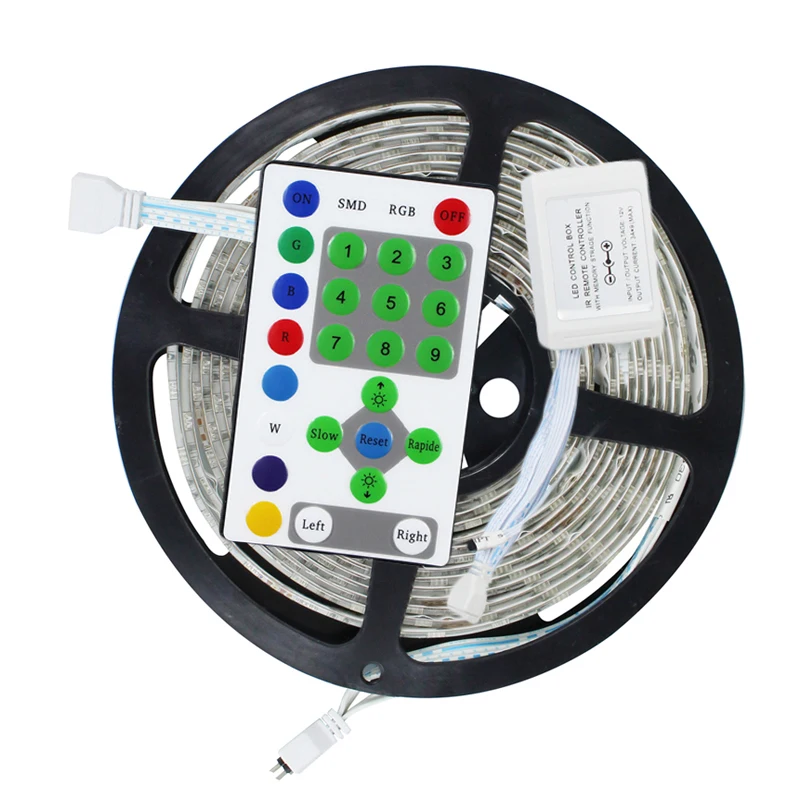 DC12V Светодиодная лента 5 м SMD5050 54led/M водонепроницаемый IP65 + ИК пульт дистанционного