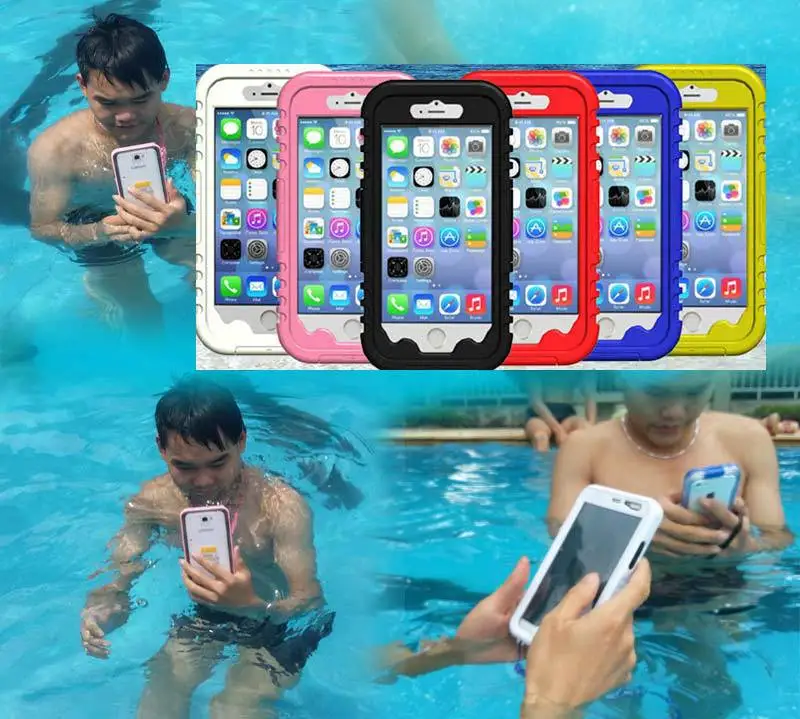 Водонепроницаемый чехол IPX8 для iPhone 6 4 7 дюйма водонепроницаемый Plus 5 ремешок и