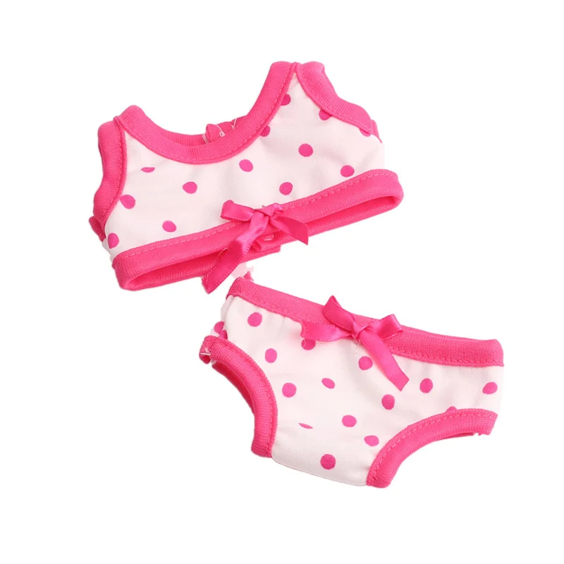 

43 cm baby dolls bathing suit new born Print bikini swimwear 2 pcs Baby toys fit American 18 inch Girls doll f166