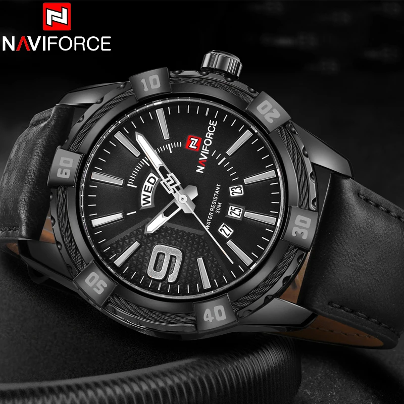 Часы наручные NAVIFORCE Мужские кварцевые брендовые оригинальные Роскошные