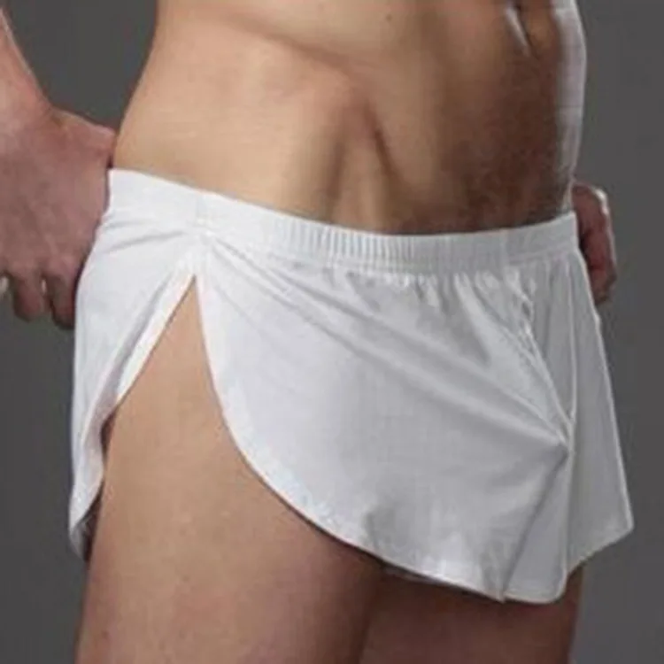 Мужские свободные Трусы со стрелками и заниженной талией мягкие шелковые шорты