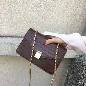 high quality alligator pu leather flap mini chains strap crossbody bags for girls crocodile pattern shoulder bags chic handbag free global shipping