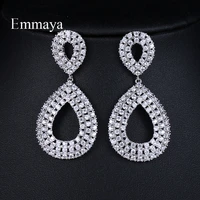 emmaya fashion female crystal leaf drop earrings zircon earrings wedding jewelry long dangle earrings