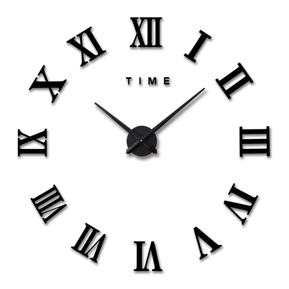 3D DIY настенные часы домашний декор Horloge безрамные римские цифры стильные