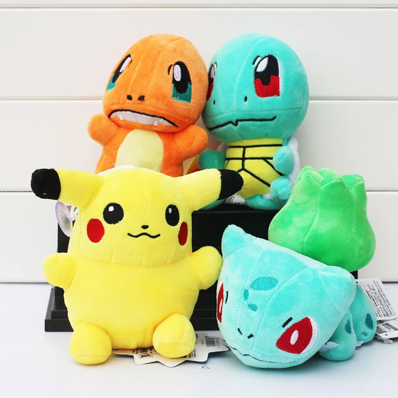 4 шт./лот Аниме Симпатичные Bulbasaur Squirtle Charmander Мягкие плюшевые игрушки мягкие детские куклы " 15 см