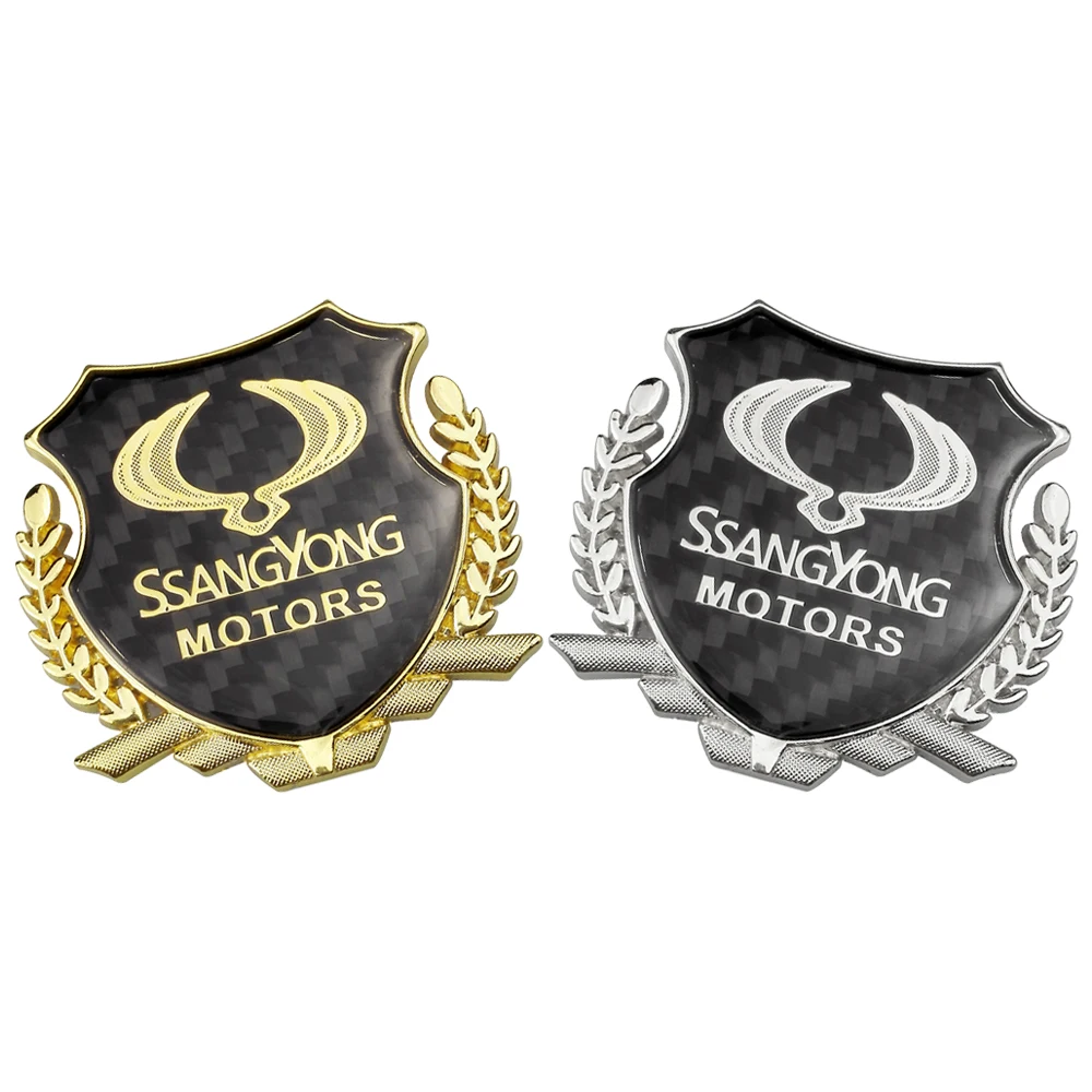 Металлическая Автомобильная наклейка, Эмблема Для Ssangyong ActYon Tivolan Korando Rodius Rexton 2 Kyron Tivoli Musso, аксессуары