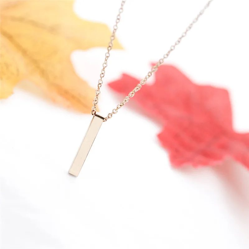 Длинное ожерелье с вертикальной штангой женское ювелирное изделие золотистого