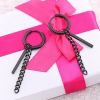 black link chain trendy brief titanium stainless steel colors plated men earring drop earrings for women classic jewelry
