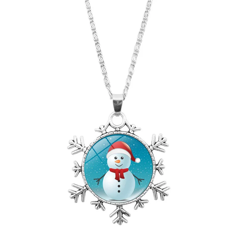 Рождественское ожерелье XUSHUI XJ с изображением снеговика и фото модное Ювелирное