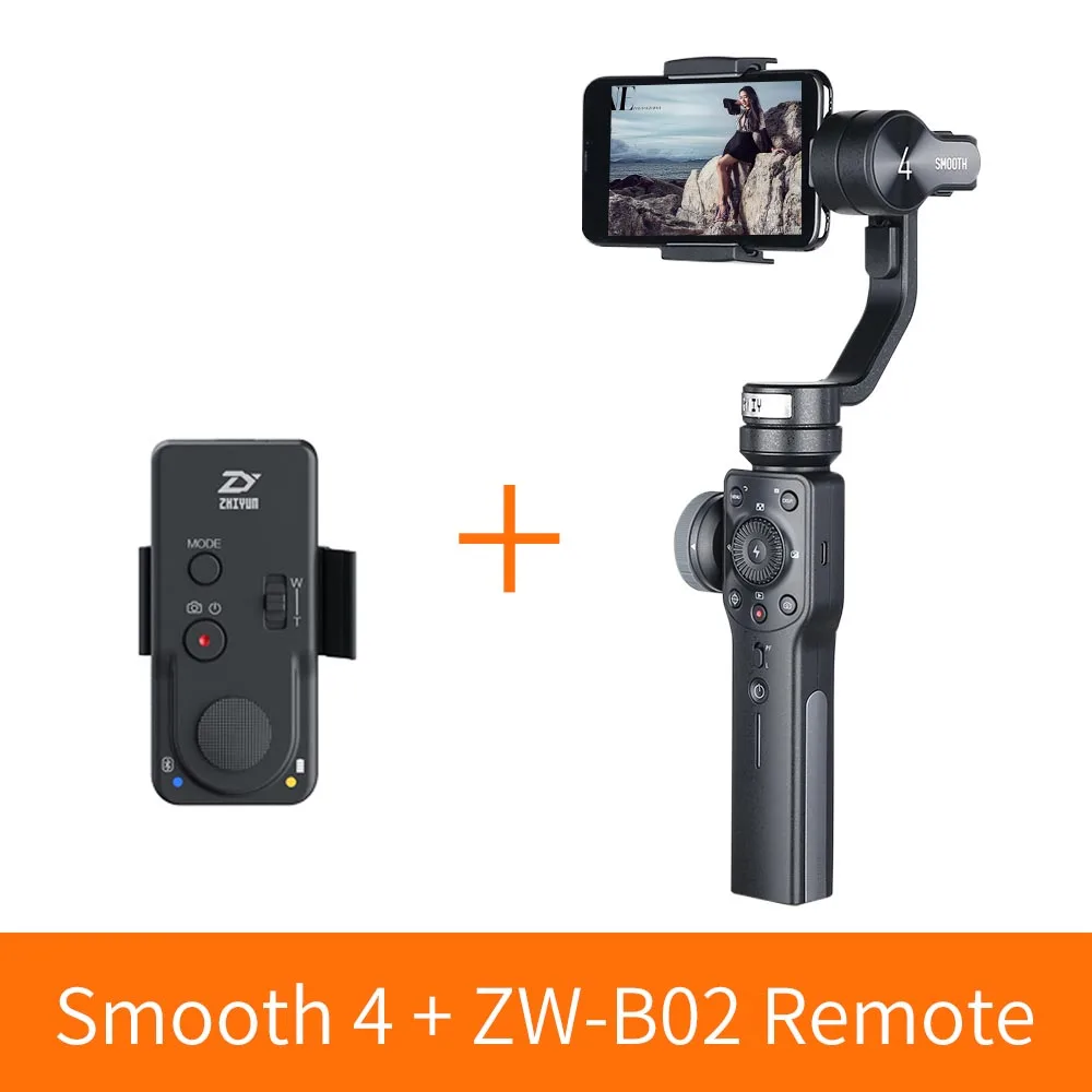 Smooth 4 with Remote Zhiyun Smooth 4 3-осевой портативный смартфон сотовый телефон видеокамеры Стабилизатор для iPhone X 8 7P samsung S9 S9+ S8 PK гладкая Q DJI Osmo 2 - Цвет: Smooth 4 with Remote