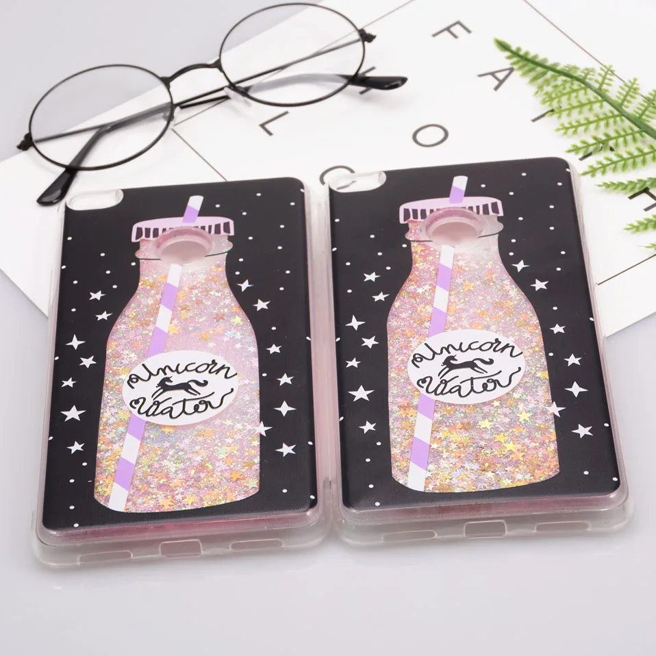 Reaoom for Xiaomi Mi Max 2 Case Glitter Dynamic Liquid Colorful Star Quicksand Cute Bottle Unicorn Cover Max2 |