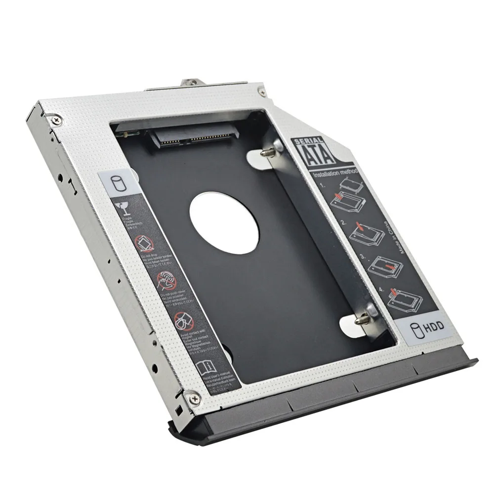 Алюминиевый 2 й жесткий диск Caddy 12 7 мм SATA 3 0 внешний SSD бокс Encloure для HP Probook 6360B 6435B 6440B