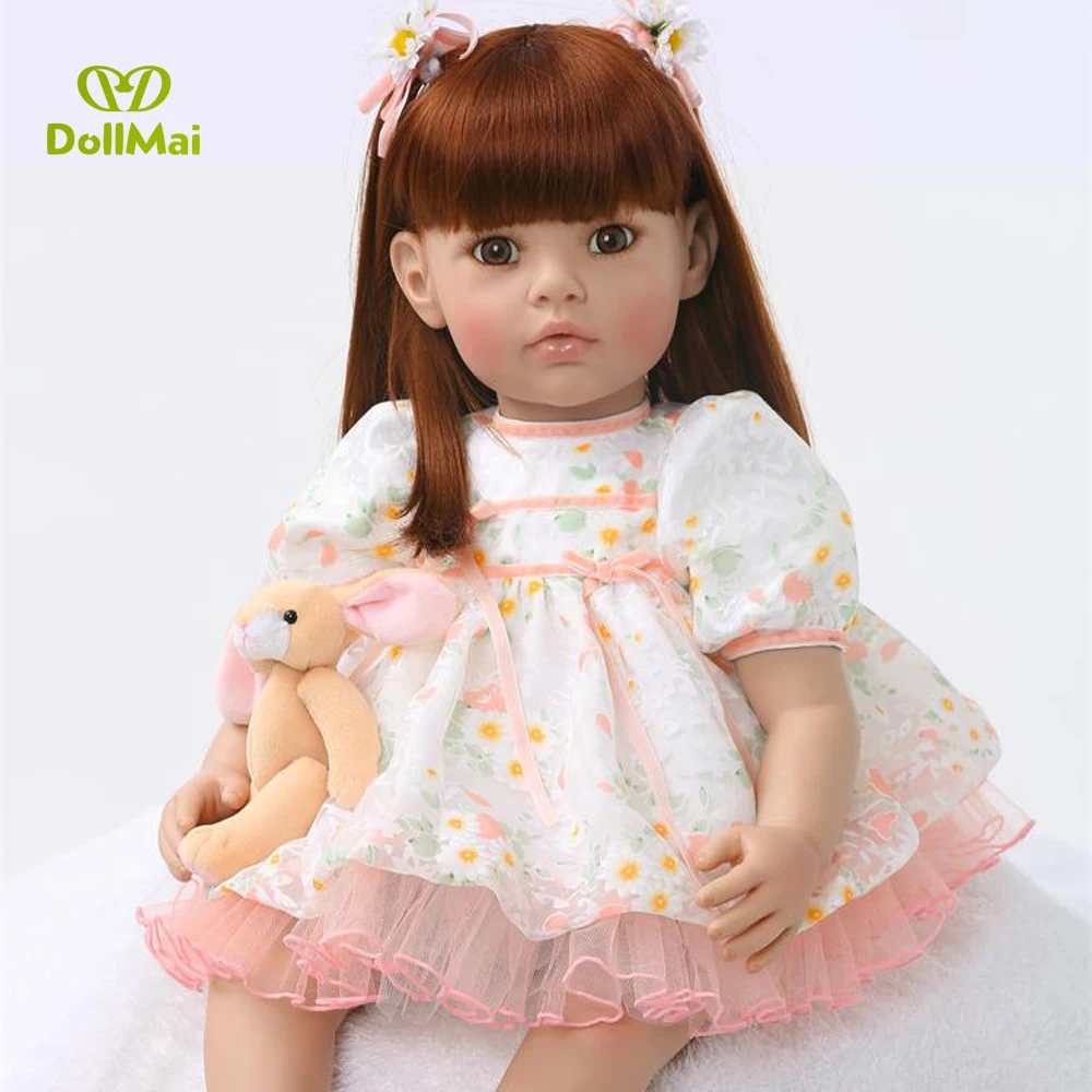 2" 60 см реалистичные мягкие силиконовые куклы Reborn Baby Smile Girl, реалистичные куклы для новорожденных, подарок для девочек, куклы Reborn, игрушки для младенцев