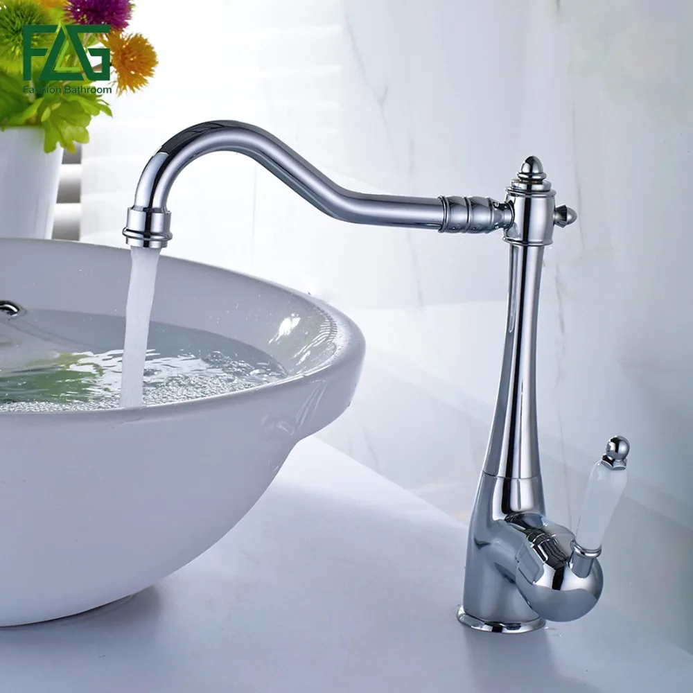 FLG смеситель для раковины из матового никеля холодной и горячей воды с одной