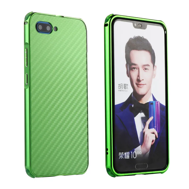 Для huawei Honor 10 чехол Роскошный Алюминиевый металлический бампер для huawei Honor 10 чехол из углеродного волокна для телефона Honor 10 жесткий чехол металлический корпус