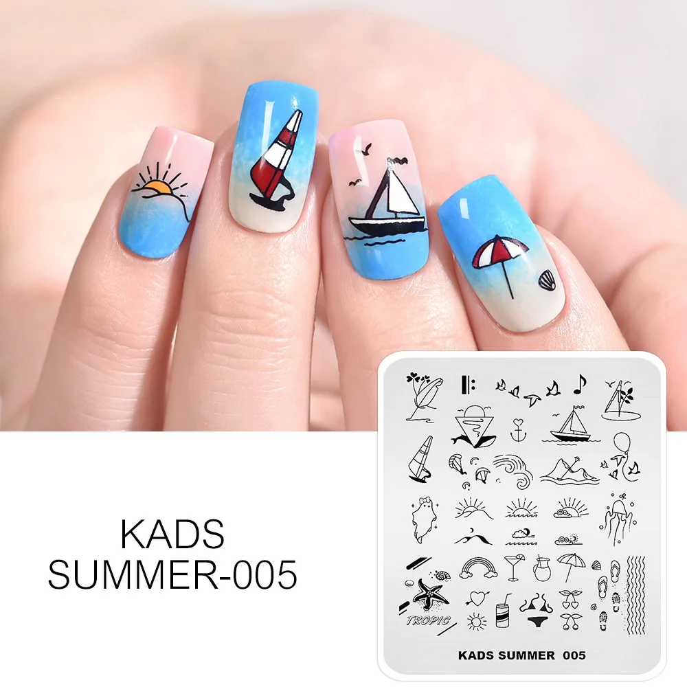 Summer 005 Новые пластинки для ногтей для штамповки 34 дизайнов Маникюр штамповка Фламинго Летняя мода природа изображения штамп для ногтей художественный трафарет - Цвет: Summer 005