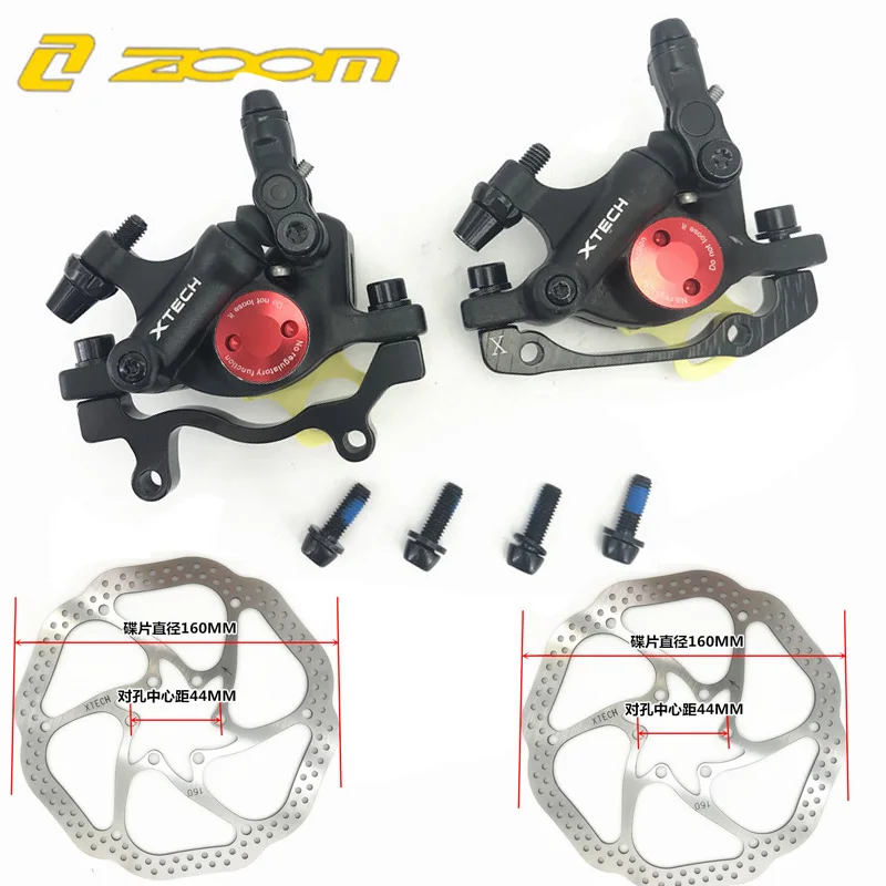 black 1pair 160 disc ZOOM MTB Дорожная гидравлическая Дисковая тормозная штангенциркуль передние и задние горные MTB велосипедные дисковые аксессуары - Цвет: black 1pair 160 disc