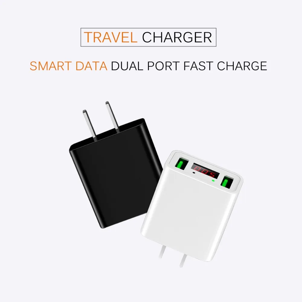 Usb зарядное устройство для iphone xiaomi HTC мобильный телефон дисплей двойной usb led 2 USB EU